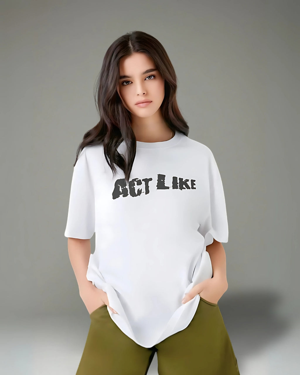 Vizaryx Women’s Oversized Graphic ACT LIKE Streetwear Tee