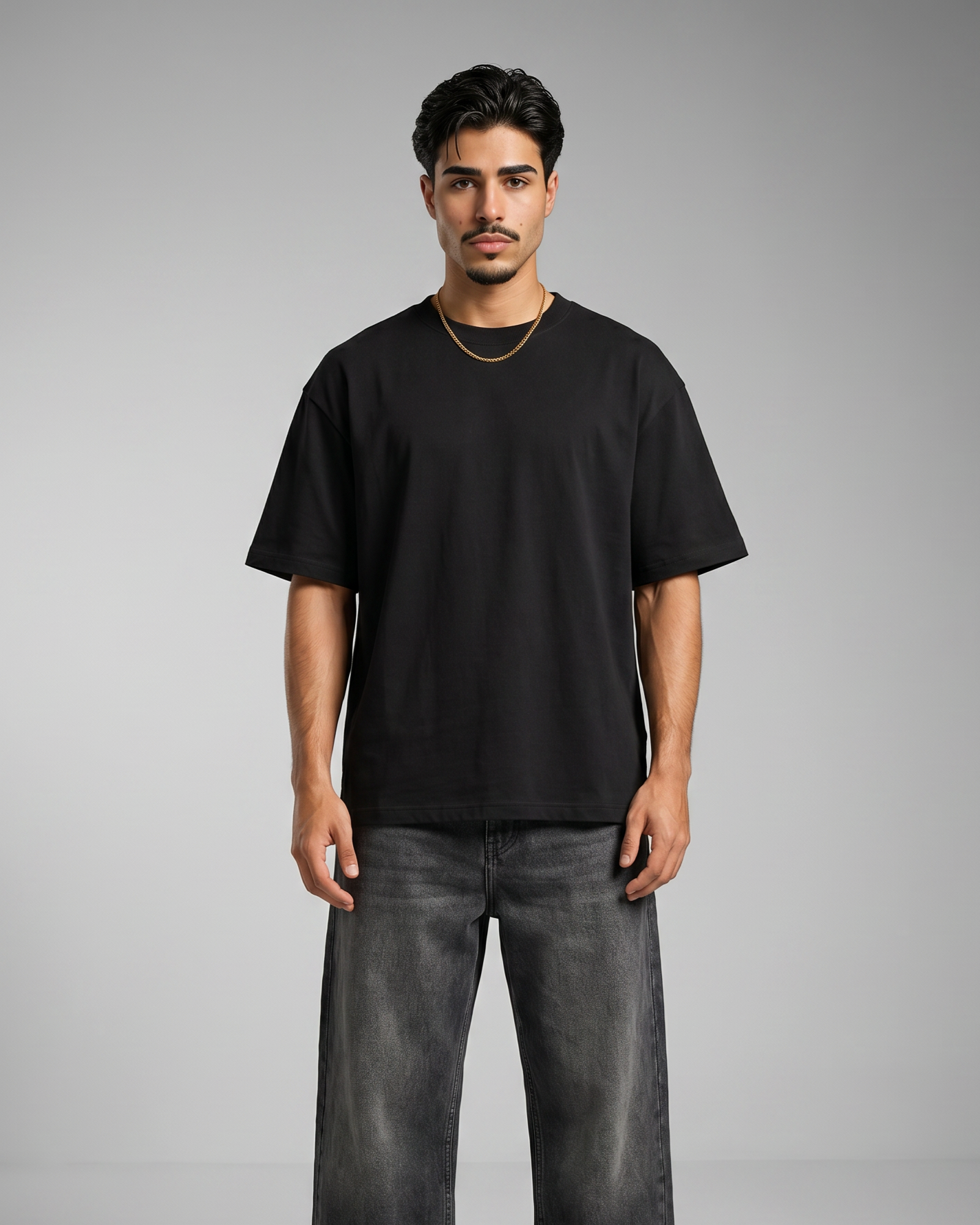 Vizaryx Minimal Oversized Tee – Jet Black