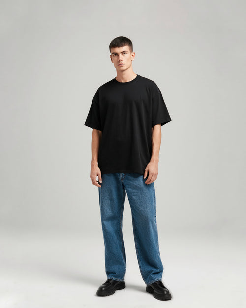 Vizaryx Minimal Oversized Tee – Jet Black